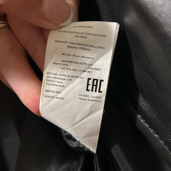 Michael Kors Black Leather Jacket XS excellent condition - Picture 12 of 12